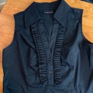 NY & CO Black Ruffled Black Shirt Size Small